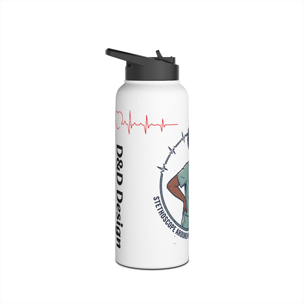 Nurse Life Stainless Steel Water Bottle — "Pressure Around My Neck, Stress On My Mind"