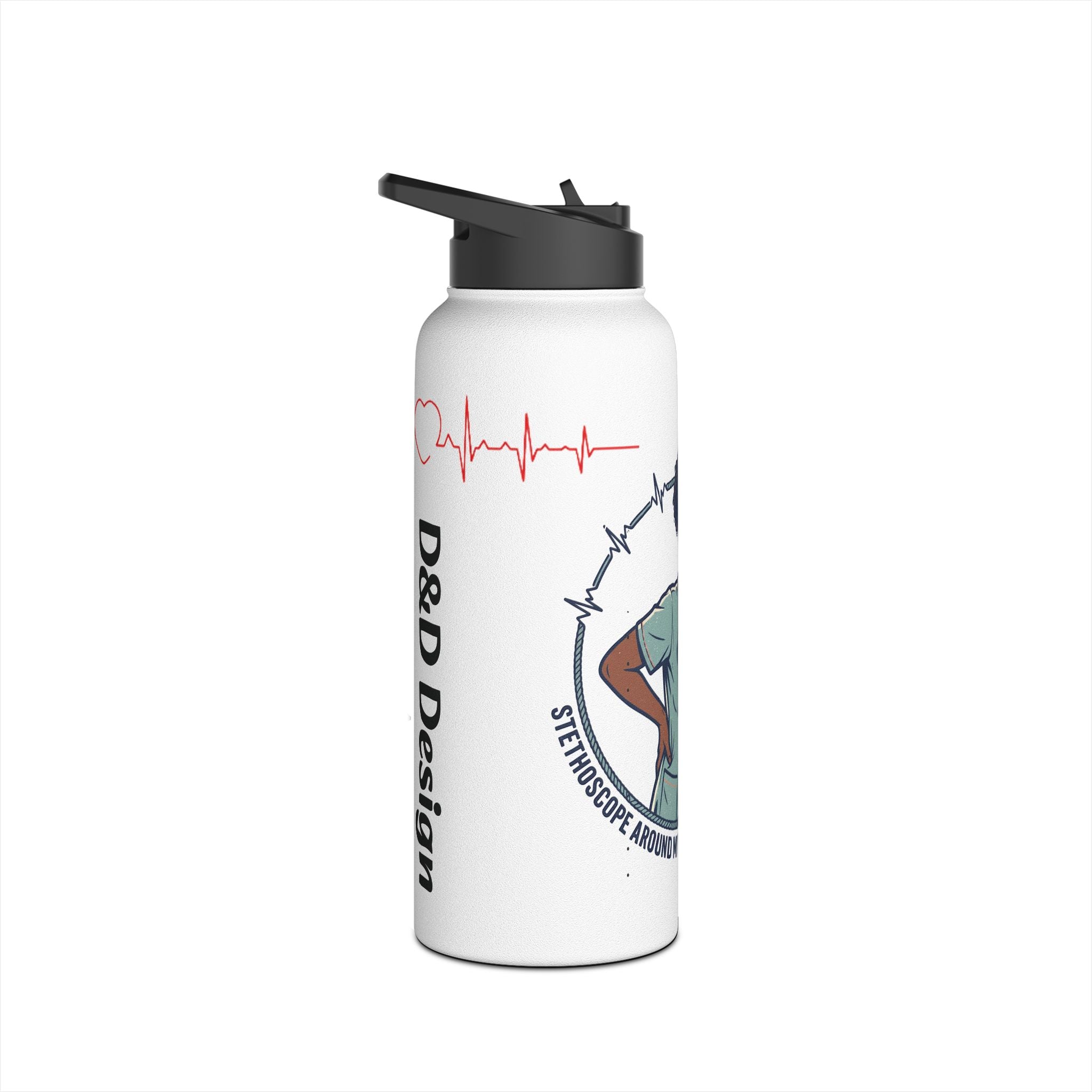 Nurse Life Stainless Steel Water Bottle — "Pressure Around My Neck, Stress On My Mind"