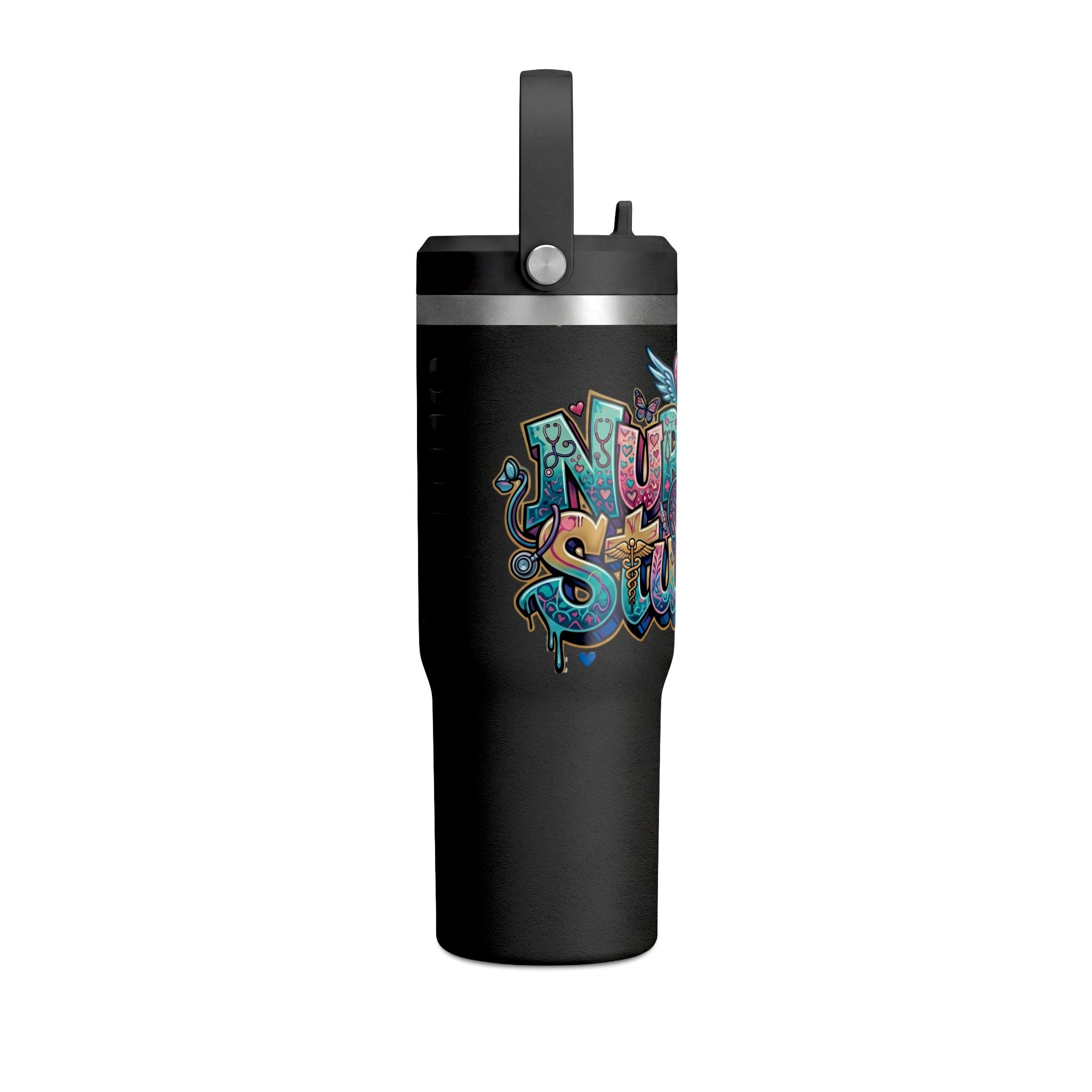 Nomad 32oz Tumbler — Colorful Graffiti "Nurse Strong" Insulated Travel Mug