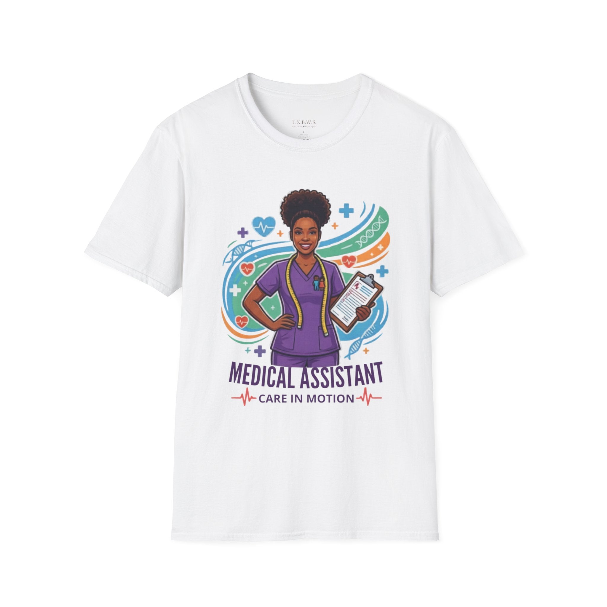 Medical Assistant T-Shirt — "Medical Assistant: Care in Motion" Graphic Tee