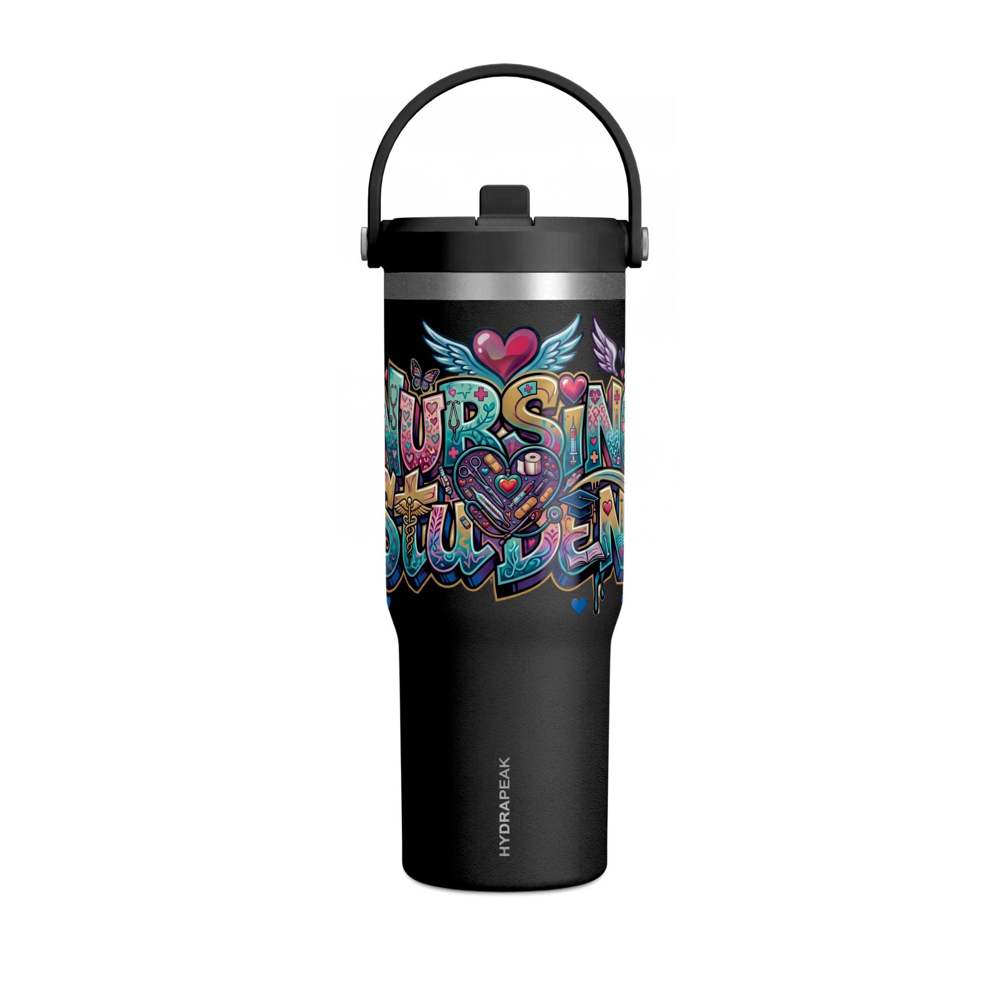Nomad 32oz Tumbler — Colorful Graffiti "Nurse Strong" Insulated Travel Mug