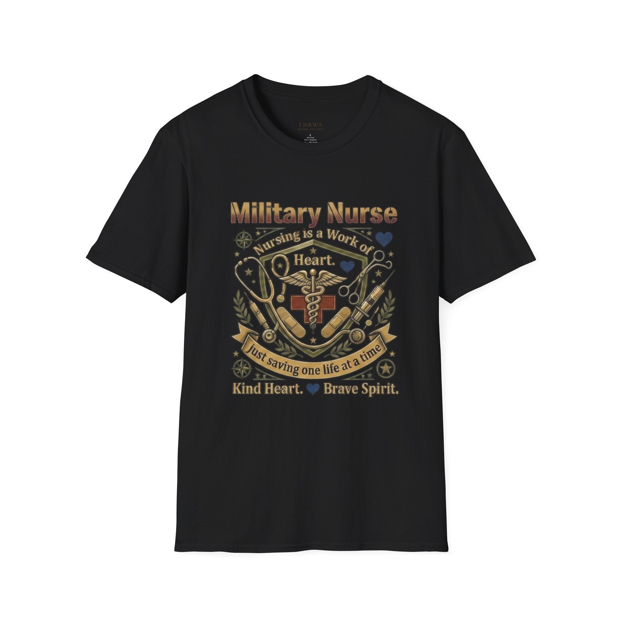 Military Nurse T‑Shirt — Proud Service & Healing Heart Design
