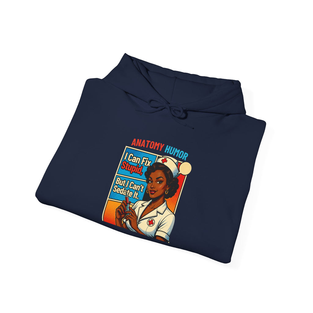 Nurse Humor Hoodie — "I Can Fix Crazy" Retro Medical Crewneck