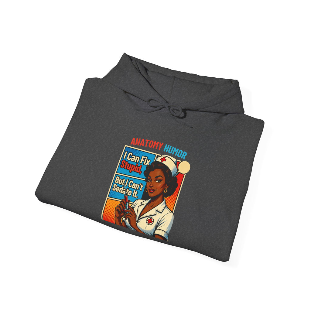 Nurse Humor Hoodie — "I Can Fix Crazy" Retro Medical Crewneck
