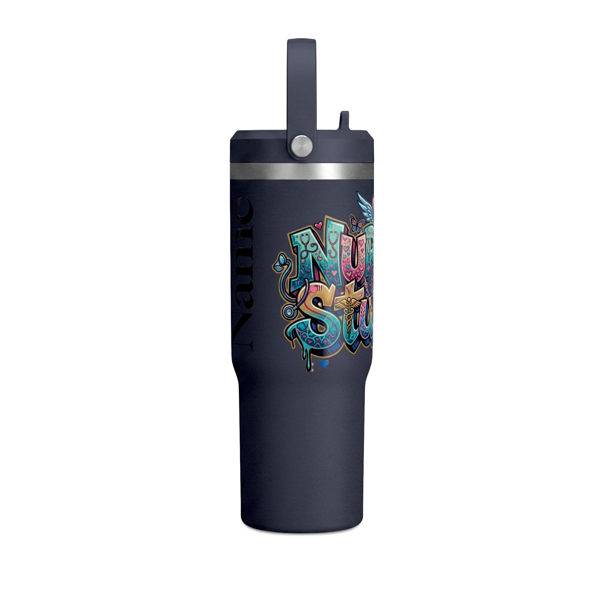 Nomad 32oz Tumbler — Colorful Graffiti "Nurse Strong" Insulated Travel Mug