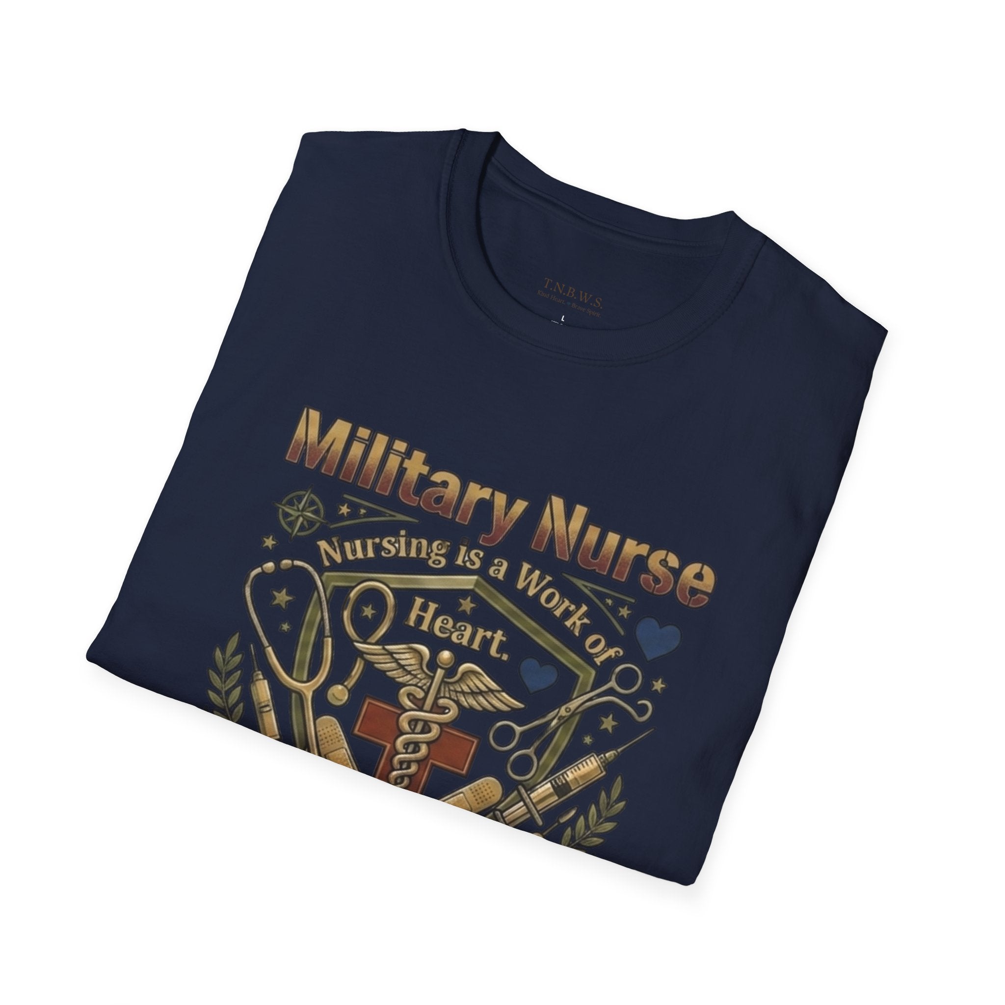 Military Nurse T‑Shirt — Proud Service & Healing Heart Design