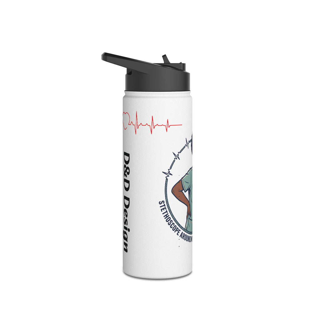 Nurse Life Stainless Steel Water Bottle — "Pressure Around My Neck, Stress On My Mind"