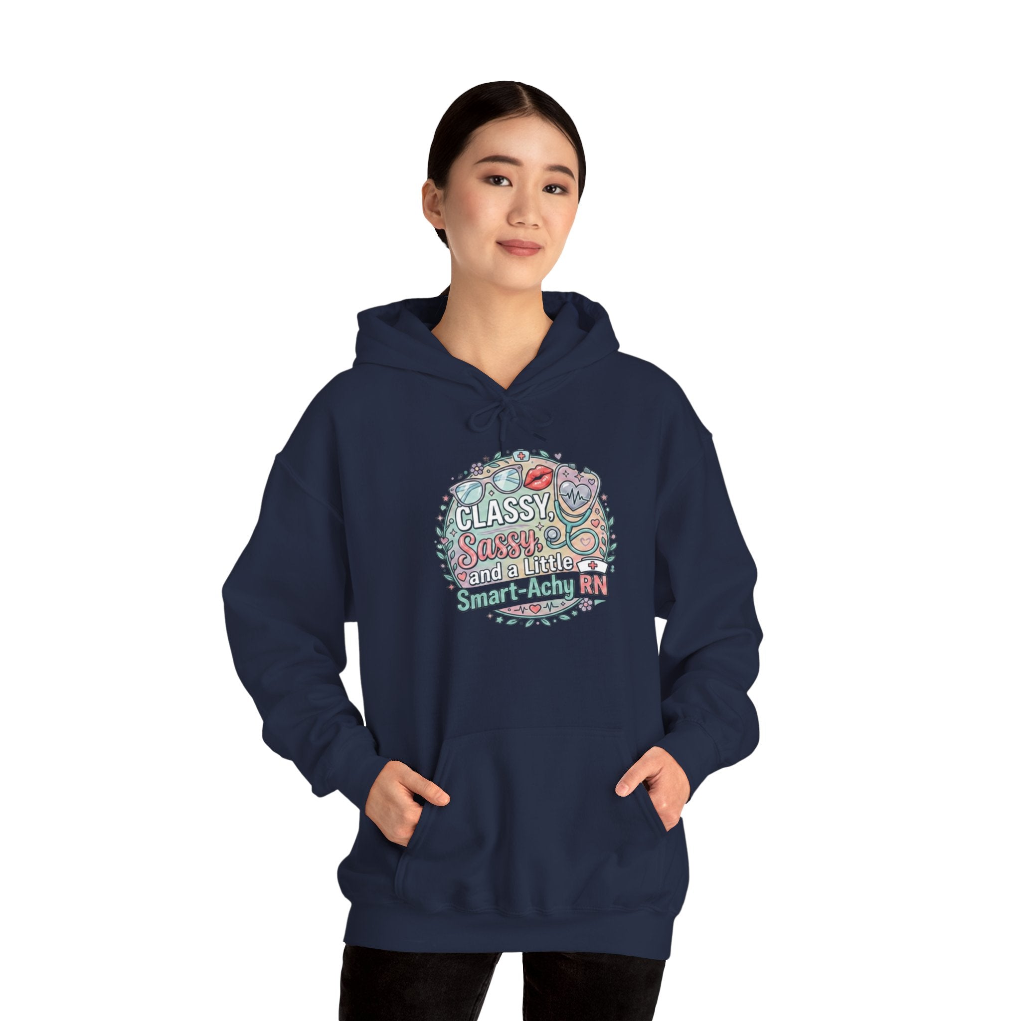 Hoodie — "Classy, Sassy and a Little Badass" Floral Graphic Hoodie