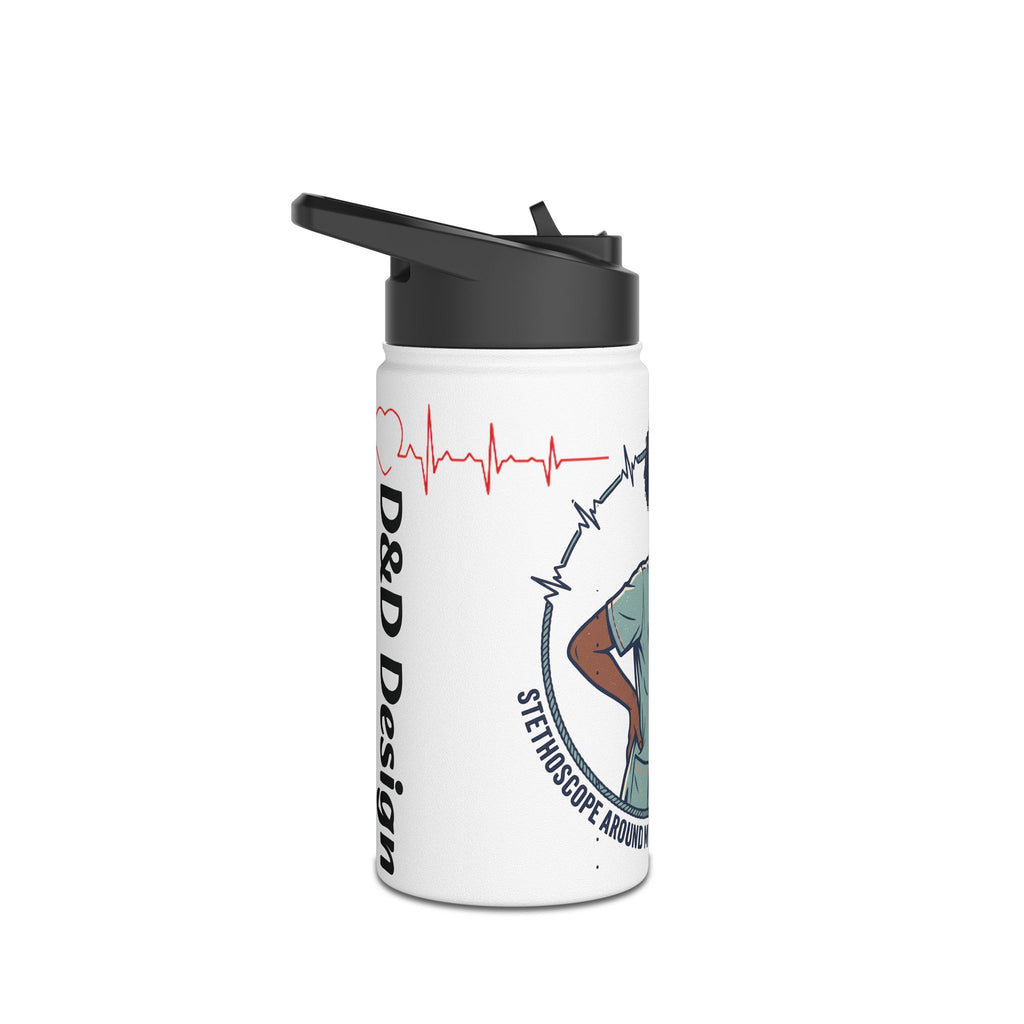 Nurse Life Stainless Steel Water Bottle — "Pressure Around My Neck, Stress On My Mind"