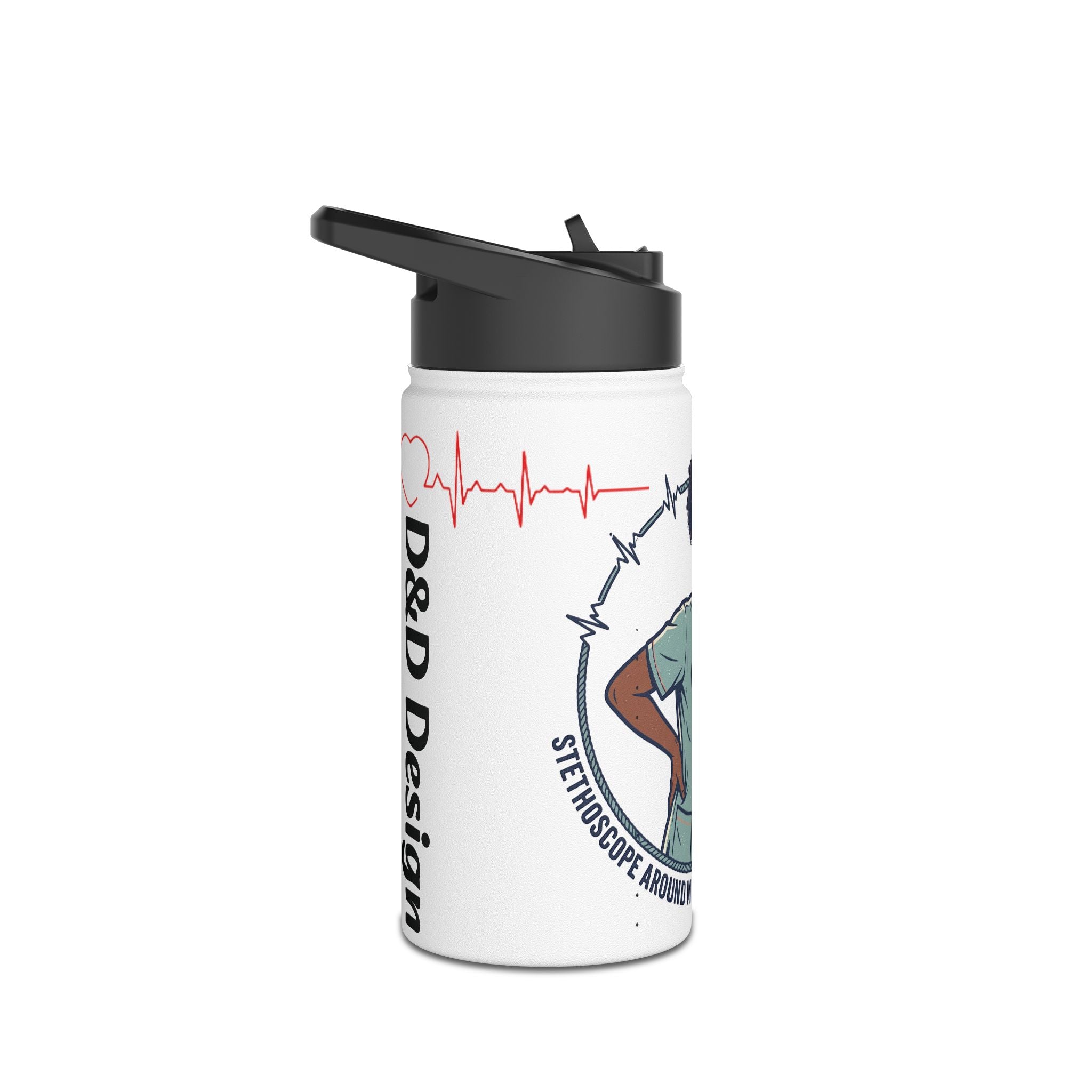 Nurse Life Stainless Steel Water Bottle — "Pressure Around My Neck, Stress On My Mind"