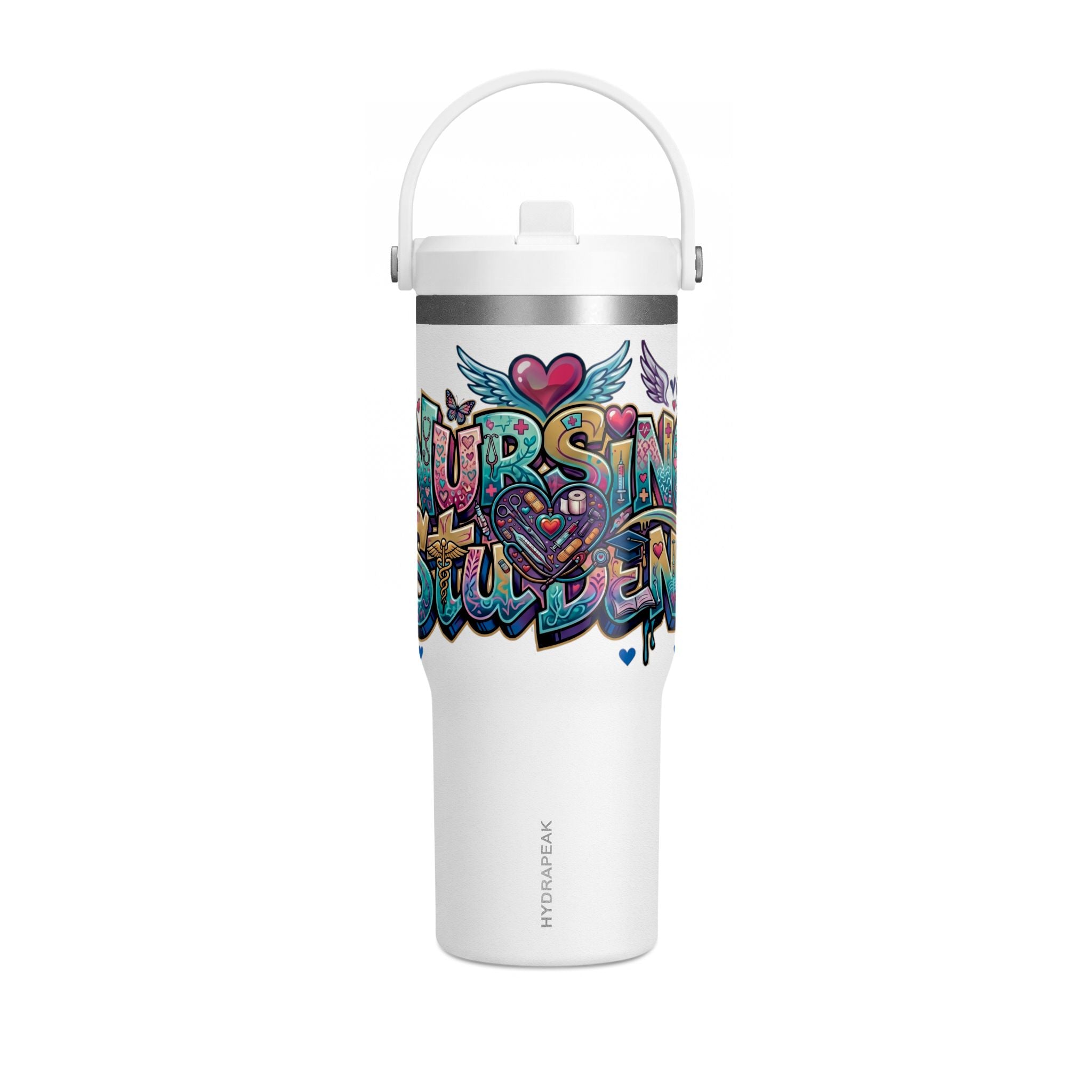 Nomad 32oz Tumbler — Colorful Graffiti "Nurse Strong" Insulated Travel Mug