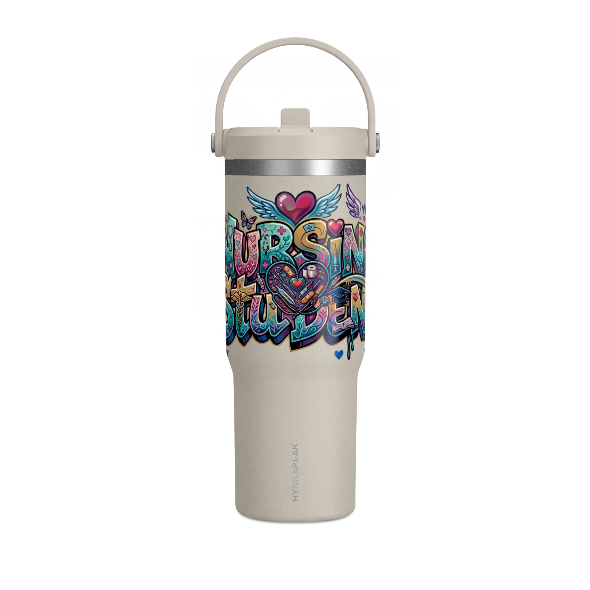 Nomad 32oz Tumbler — Colorful Graffiti "Nurse Strong" Insulated Travel Mug