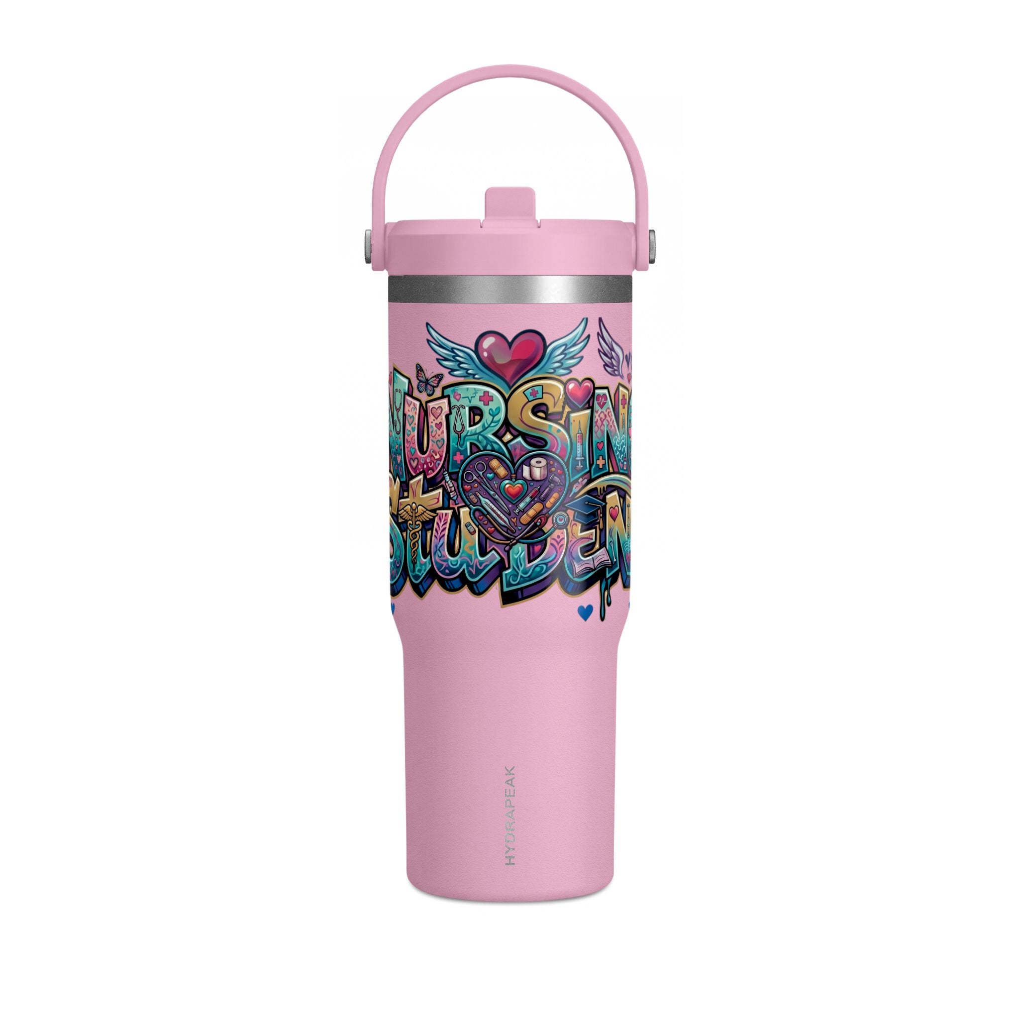 Nomad 32oz Tumbler — Colorful Graffiti "Nurse Strong" Insulated Travel Mug