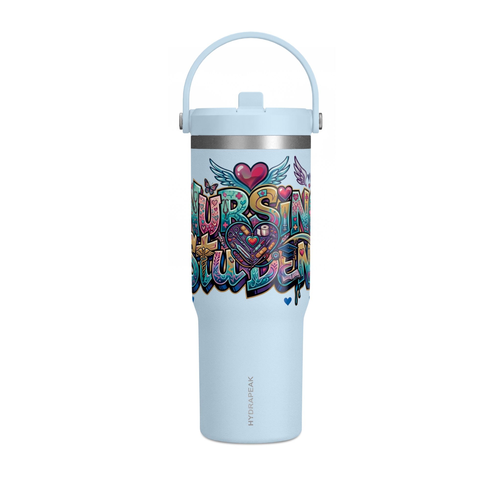 Nomad 32oz Tumbler — Colorful Graffiti "Nurse Strong" Insulated Travel Mug