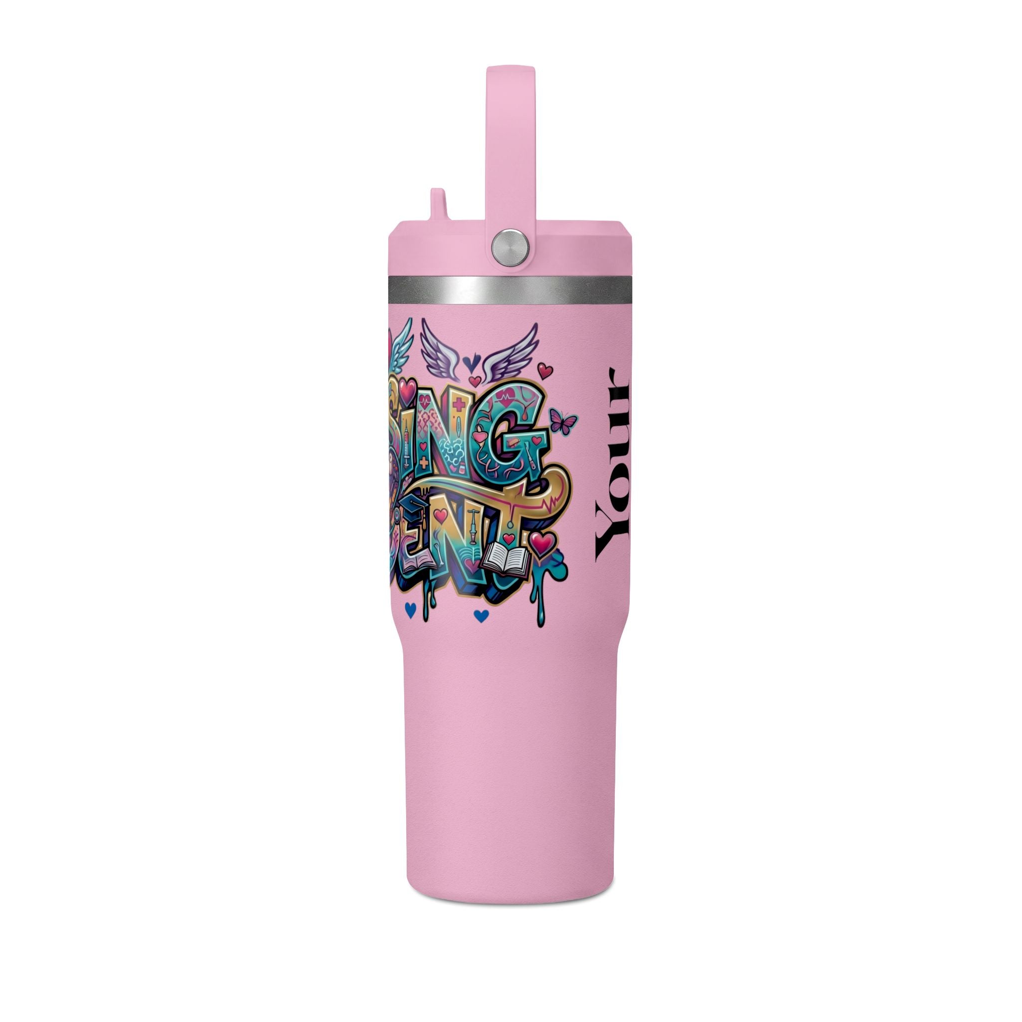 Nomad 32oz Tumbler — Colorful Graffiti "Nurse Strong" Insulated Travel Mug