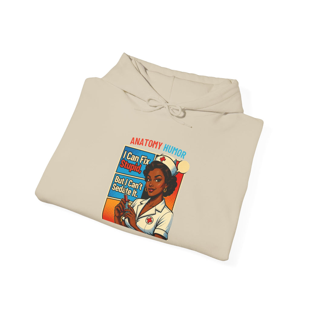 Nurse Humor Hoodie — "I Can Fix Crazy" Retro Medical Crewneck