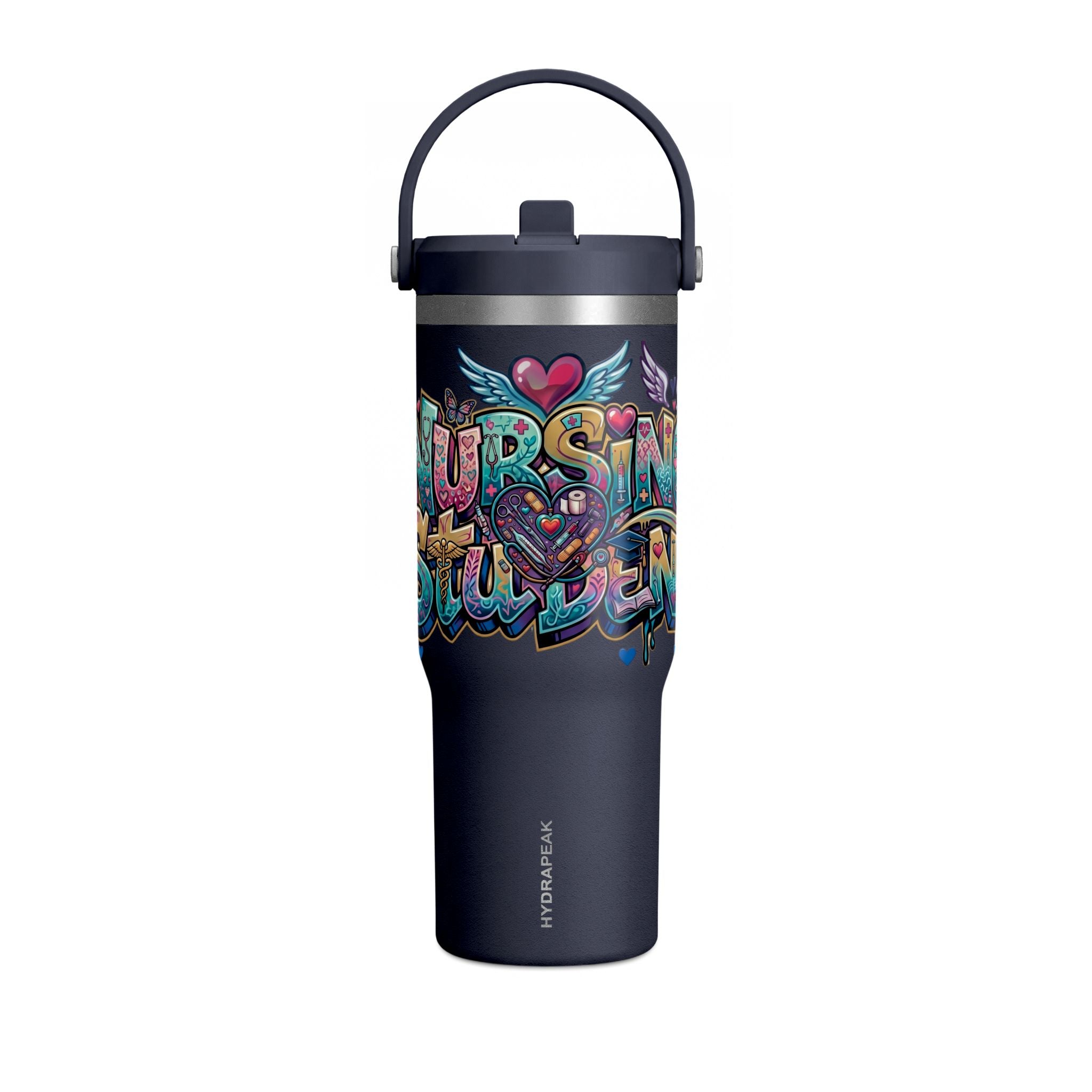 Nomad 32oz Tumbler — Colorful Graffiti "Nurse Strong" Insulated Travel Mug