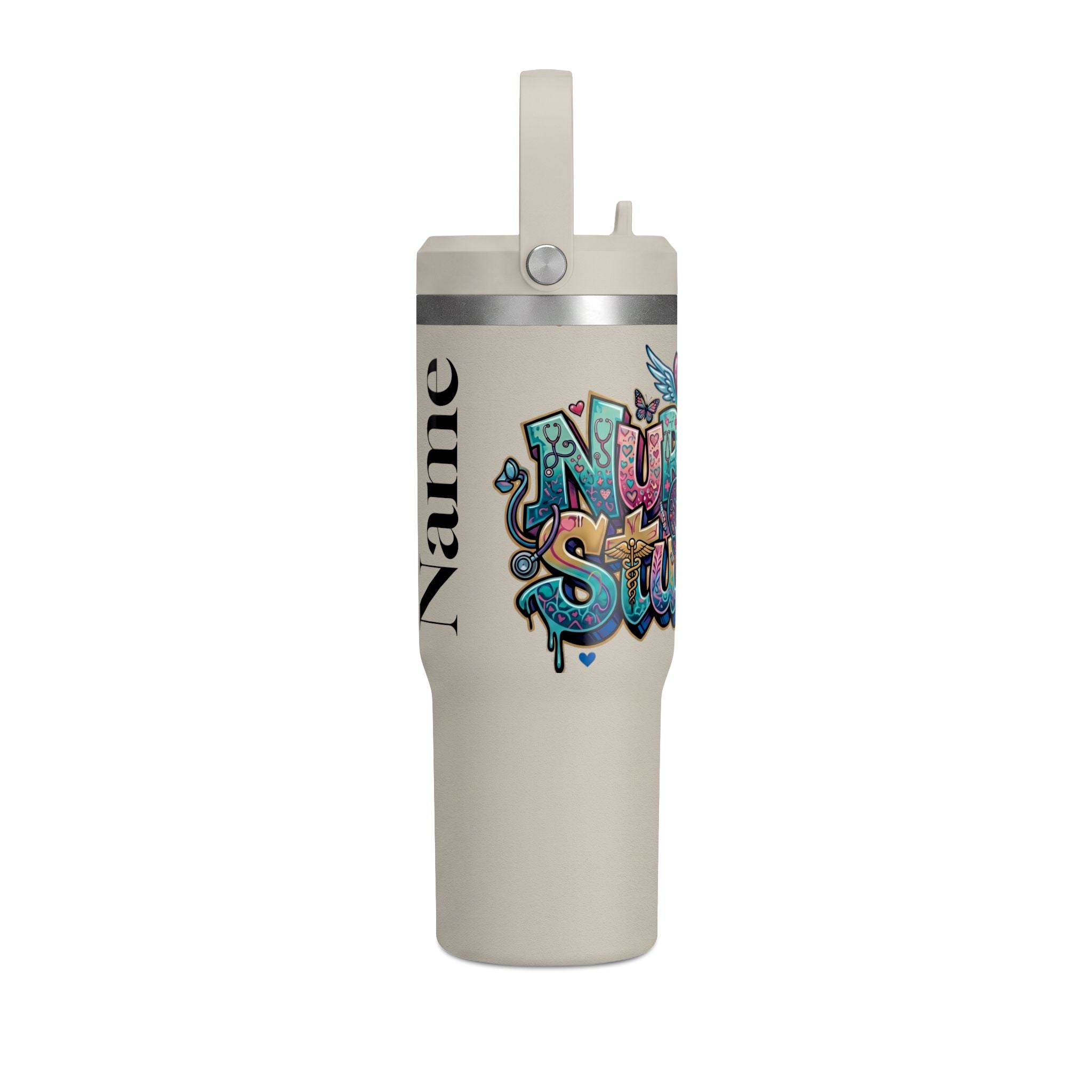 Nomad 32oz Tumbler — Colorful Graffiti "Nurse Strong" Insulated Travel Mug